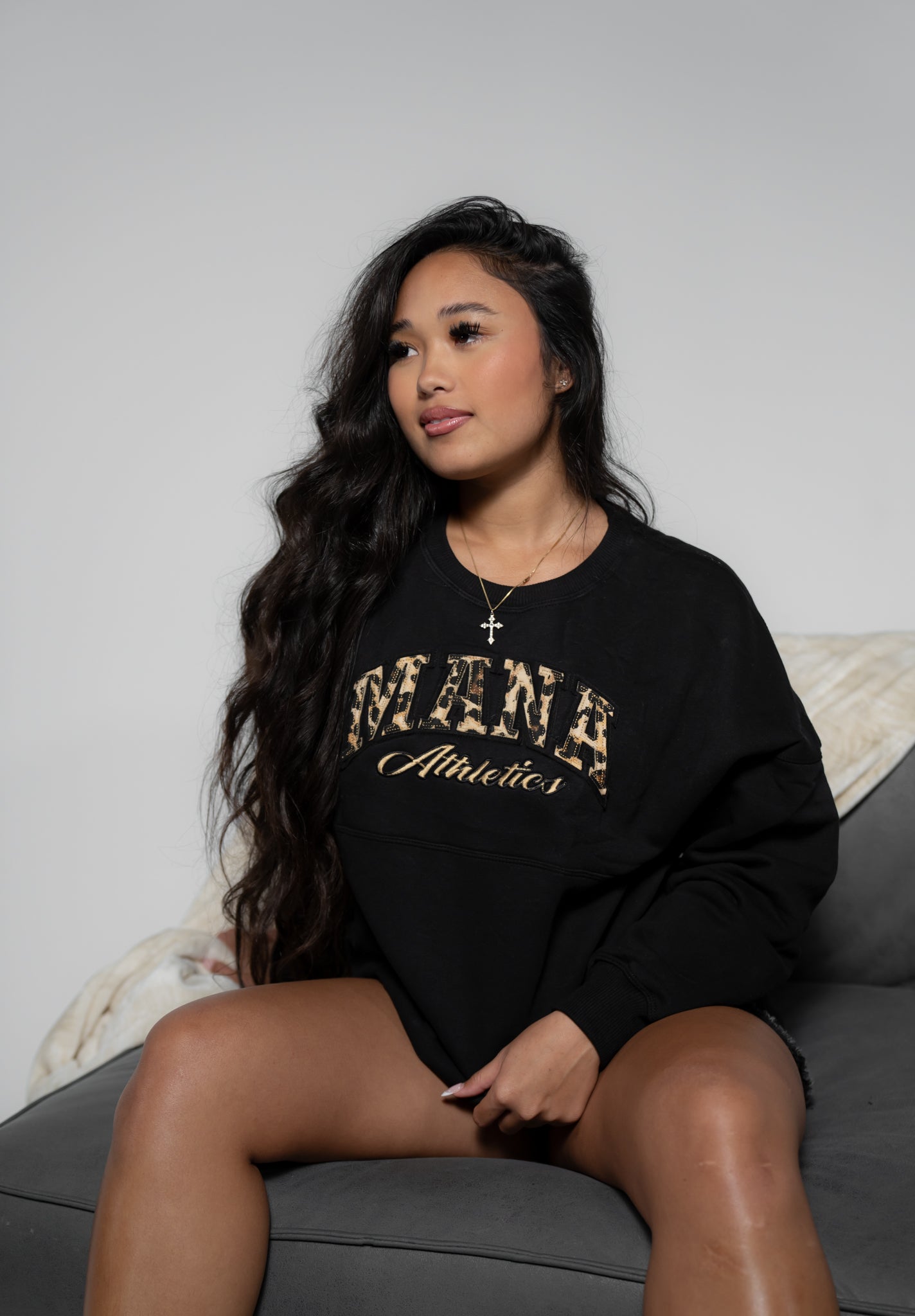 Black Cheetah Oversized Sweater