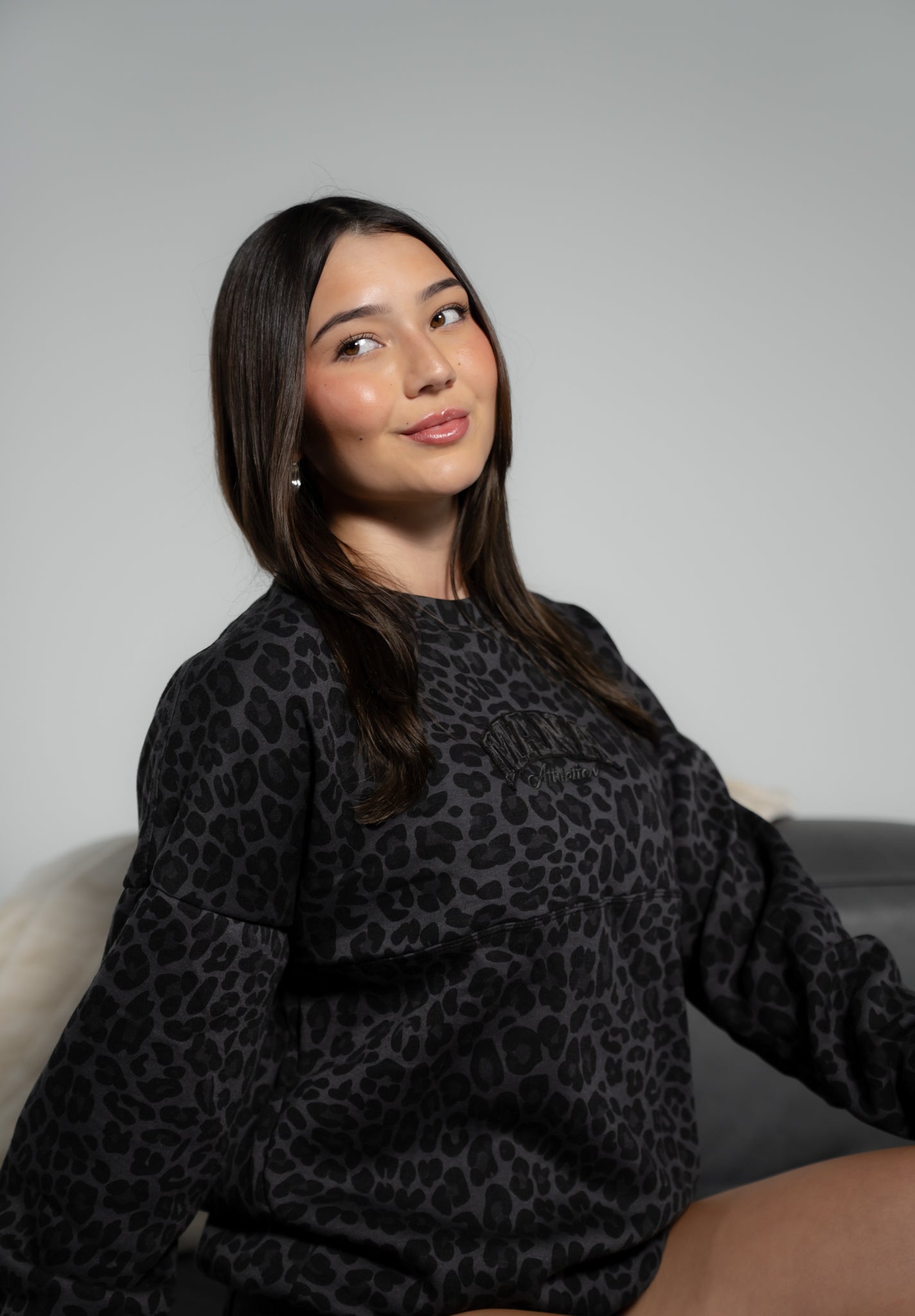 Smoke Leopard Oversized Sweater