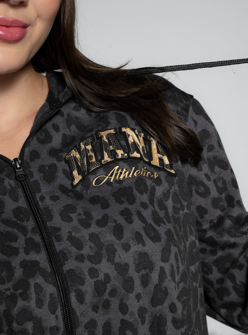 Full Zip-up Mix Leopard