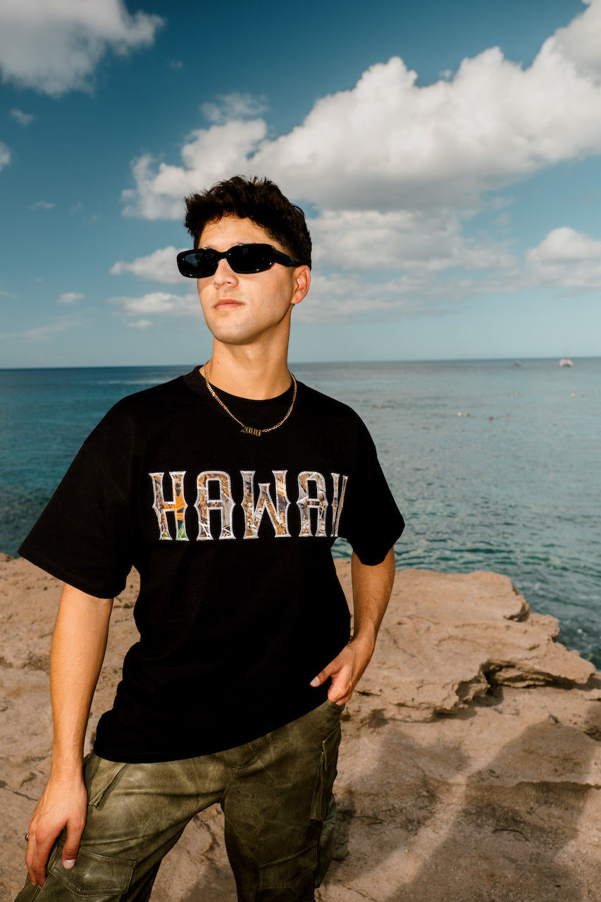 Black Hawaii Hunter Camo Tee