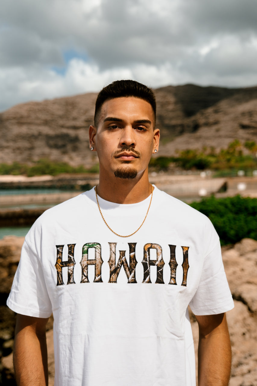 White Hawaii Hunter Camo Tee