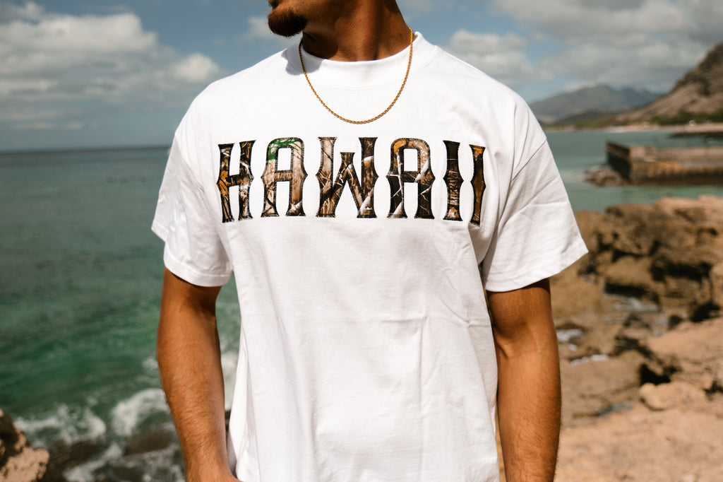 White Hawaii Hunter Camo Tee