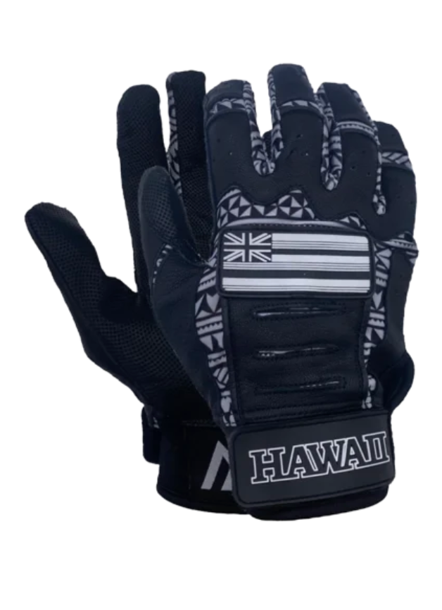 BLACK BASEBALL BATTING GLOVES
